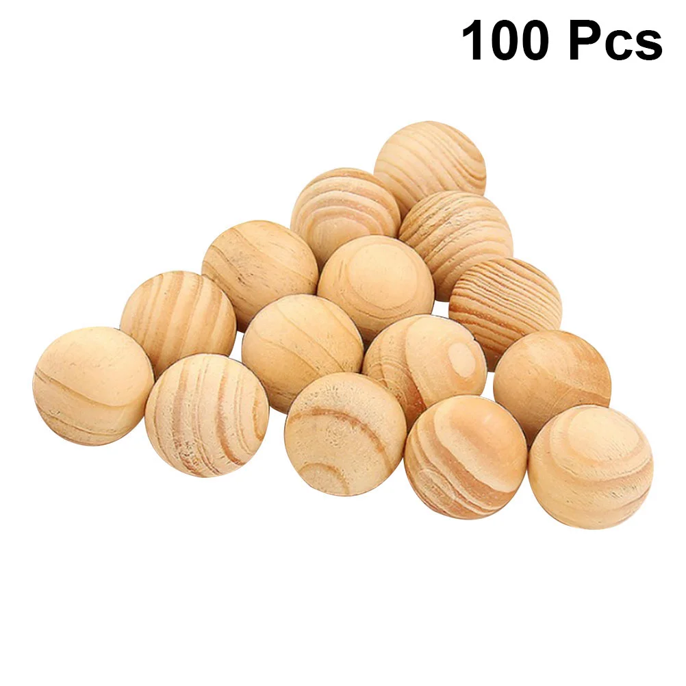 

100 Pcs Bug Ball Drawer 1.8*1.8CM Fragrant Cedar Moth Wooden Natural Balls