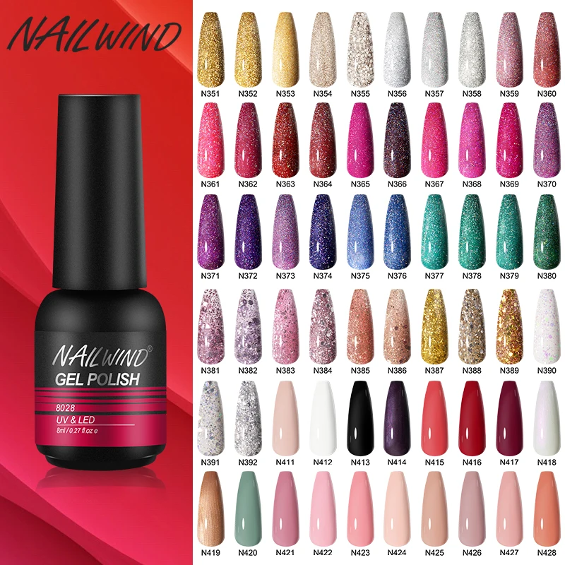 Гель-лак для ногтей гель NAILWIND 8 мл матовое базовое и верхнее - Цена: 98.12