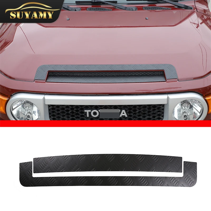 

For Toyota FJ Cruiser 2007-2021 Aluminum Alloy Black Front Grille Hood Engine Cover Trim Exterior Decoration Styling Accessories