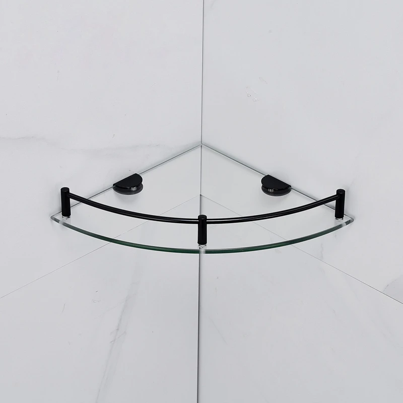 Полки для ванной Двухуровневая угловая полка из закаленного стекла комнаты