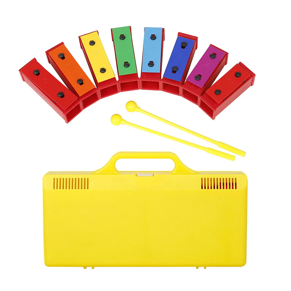 

1 Set Orff Instrument Eight Tone Brick Metal Plate Carillon Percussion Instrument
