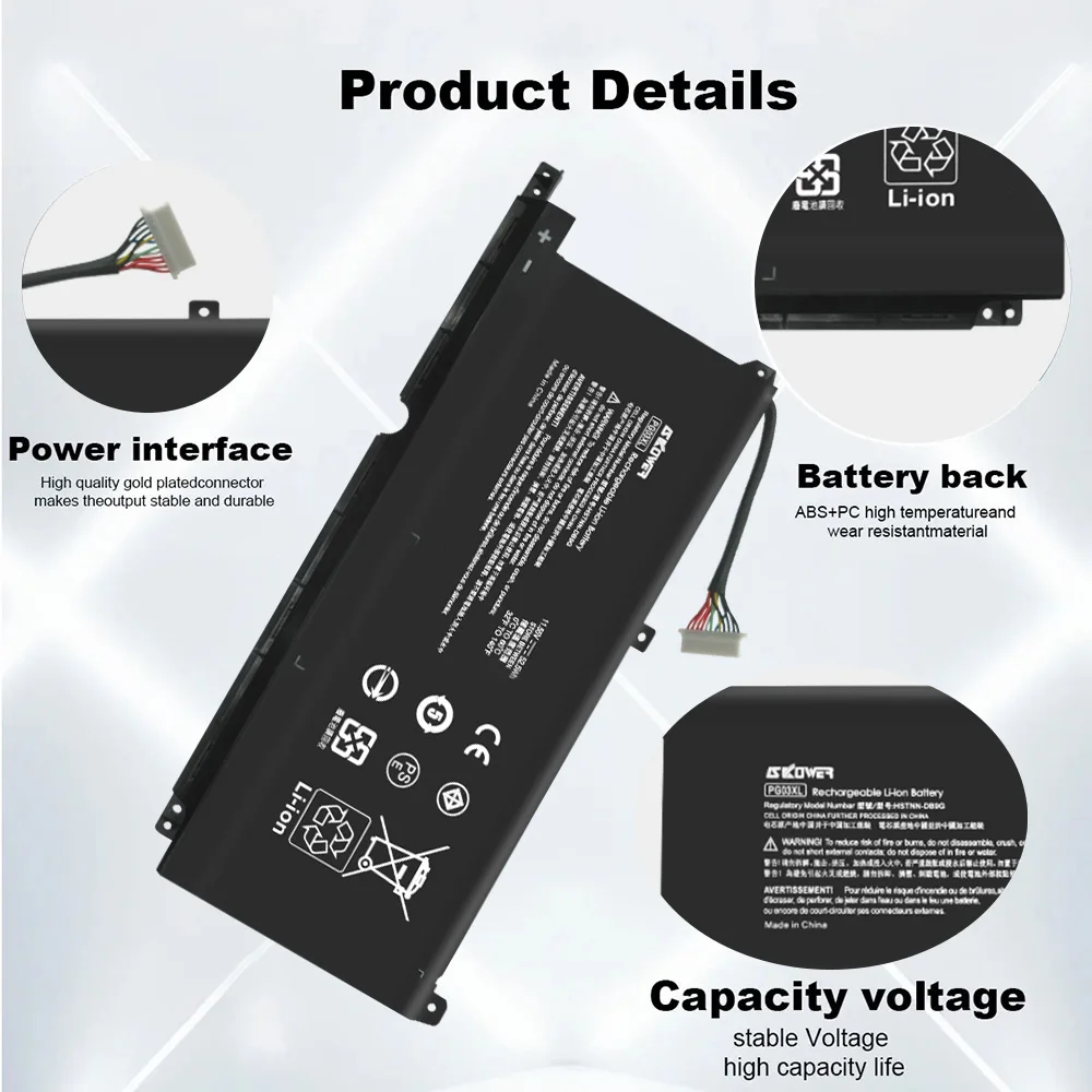 Аккумулятор SKOWER PG03XL для HP Pavilion Gaming 15-DK 15-ec 16-a0000 OMEN 5X FPC52 TPN-C141 TPN-Q229 TPN-Q241 (art.: 3920cd5dcd7ce) - 3920cd5dcd7ce