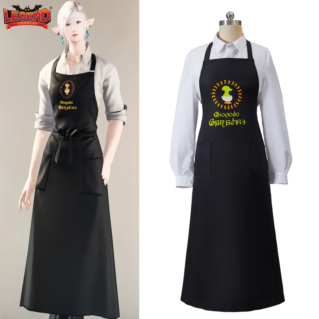 Final Fantasy XIV Cosplay FF14 Craftsman's Apron Cosplay Costume Maid Dress Anime Apron Kitchen Aprons for Women Men