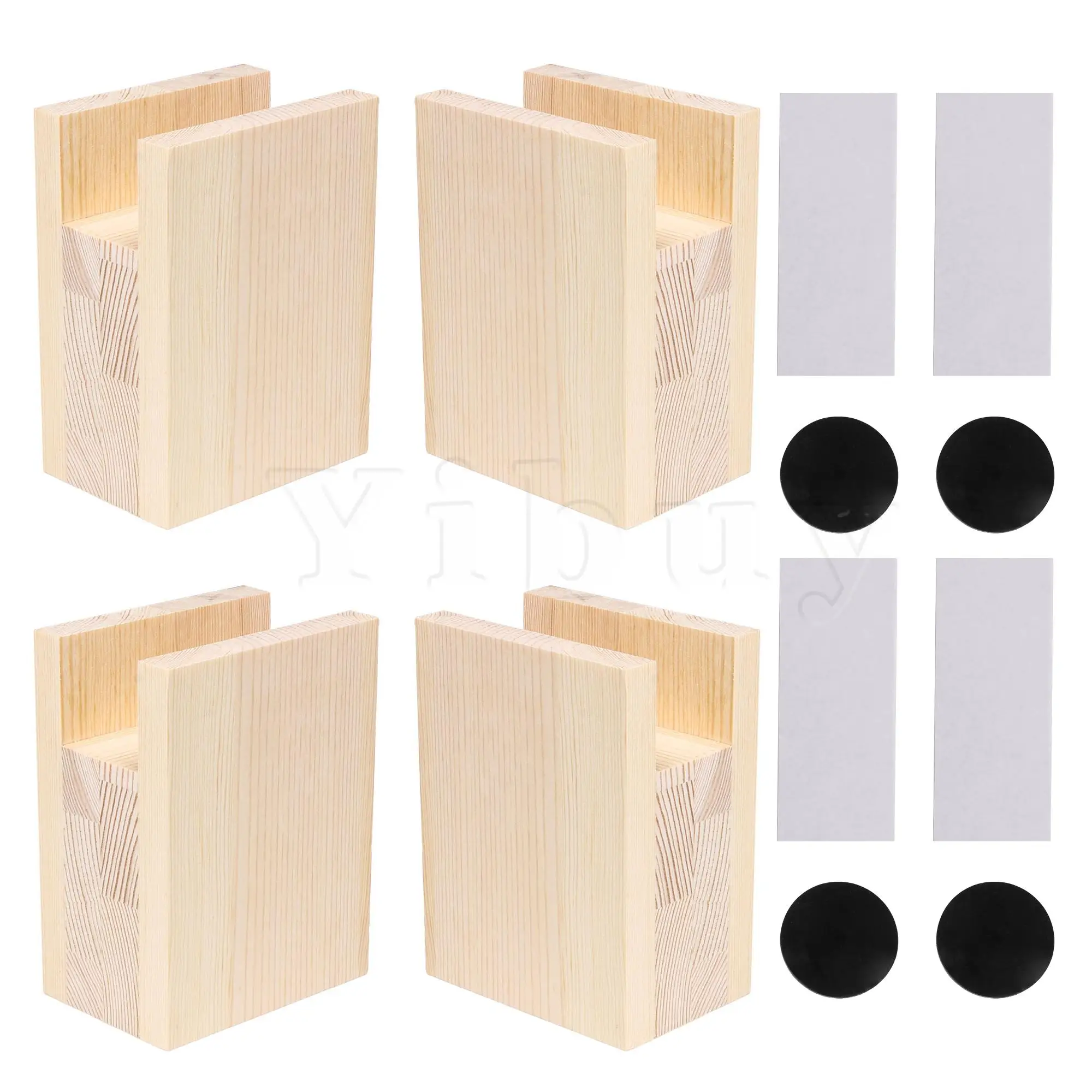 

4PCS Groove Wood Furniture Legs Riser Lifter Storage for Cabinet Chair