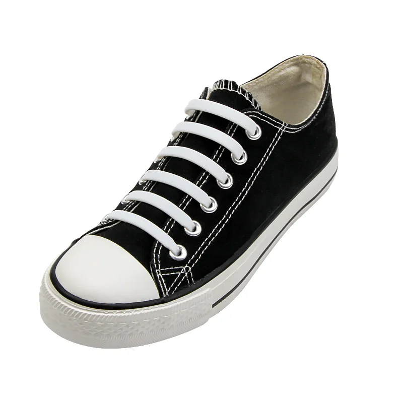 16pcs/Bag No Tie Shoe Laces Elastic Shoelaces Outdoor Leisure Sneakers Quick Safety Flat Shoelace for Adult Unisex Lazy Laces