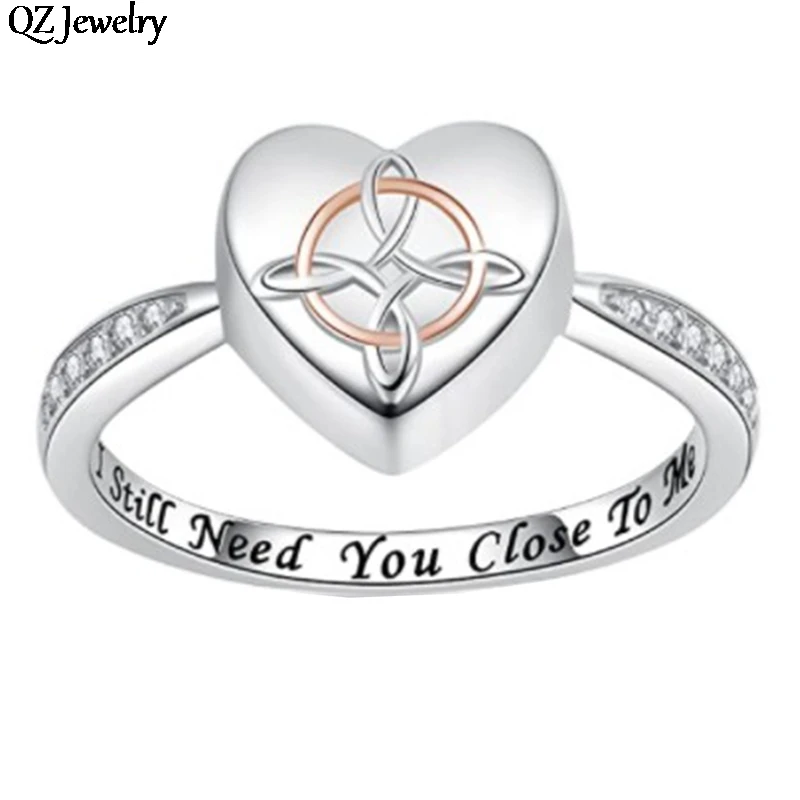 Модные кольца Love сердечко Кремация Ash памятная урна кольцо на палец для друзей