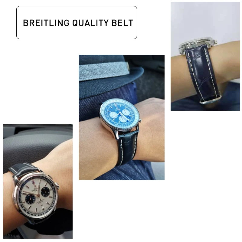 Watch Band For Breitling SUPEROCEAN AVENGER NAVITIMER Watch Accessorie Genuine Leather Men Watch Strap Watch Bracelet Belt Chain
