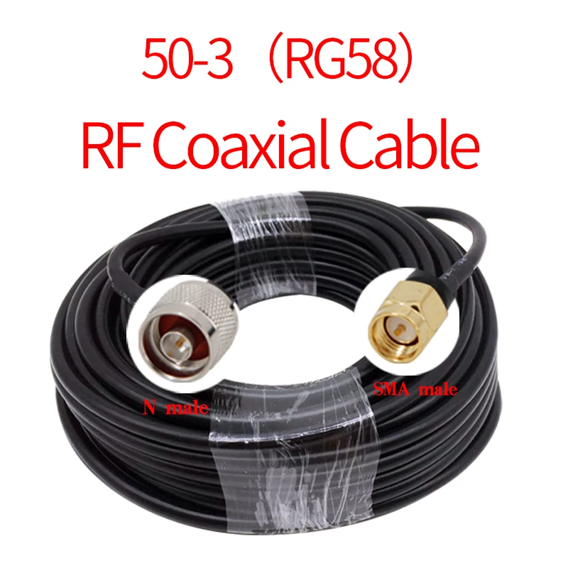 Cable de extensión RG58 BNC a SMA a TNC a N a M, adaptador de conector de Cable de extensión RF de 50 ohmios, Pigtail de puente RF de 1M, 3M, 5M, 10M, 15M