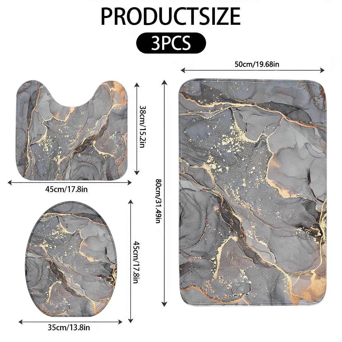 Современный Набор Ковриков Для Унитаза Из Трех Предметов Нескользящий Толстый