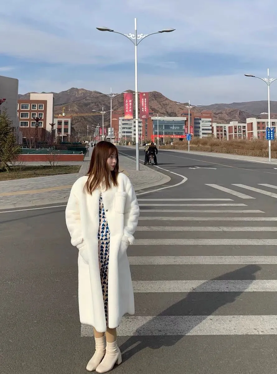 Fur Coat Women's Winter Fashion Imitation Mink Fur Coat Medium Long Thickened Warm Fur Integrated Mink Coat manteau femme hiver