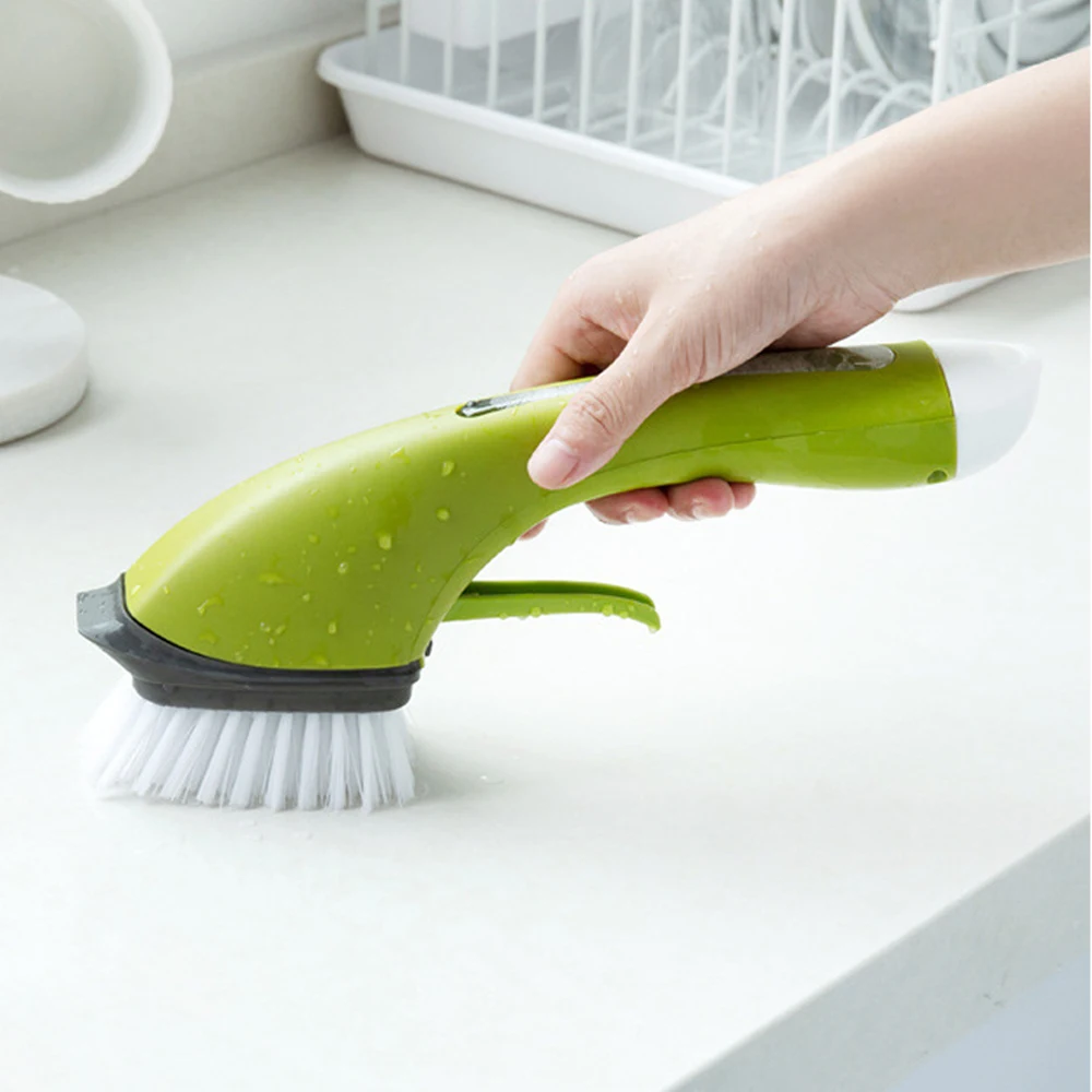 

Washing Brush Kitchen Bathroom Corner Dusting Brushes Multifunction Long Handle Automatic Add Liquid Cleaning Brush 1pc