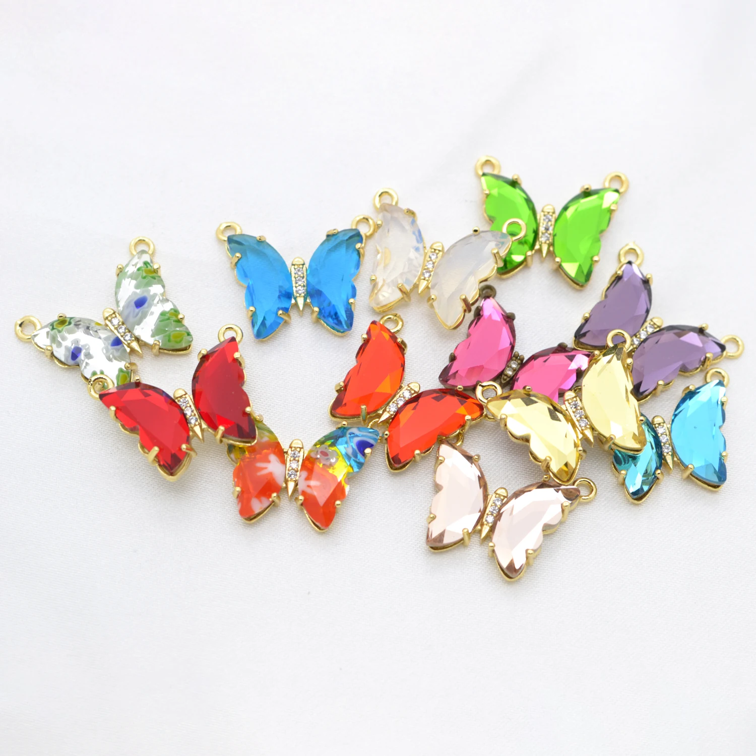Блестящие подвески-бабочки с кристаллами из циркона для рукоделия x мм