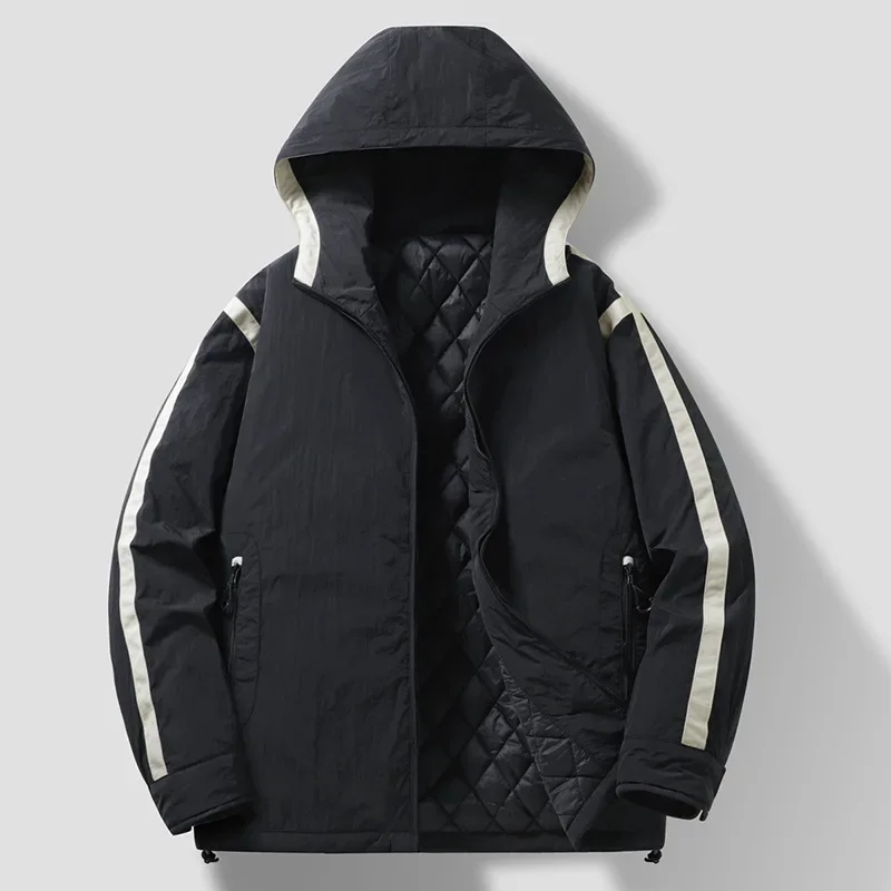 Мужской модный пуловер с капюшоном куртка хлопковой подкладкой зимняя модная