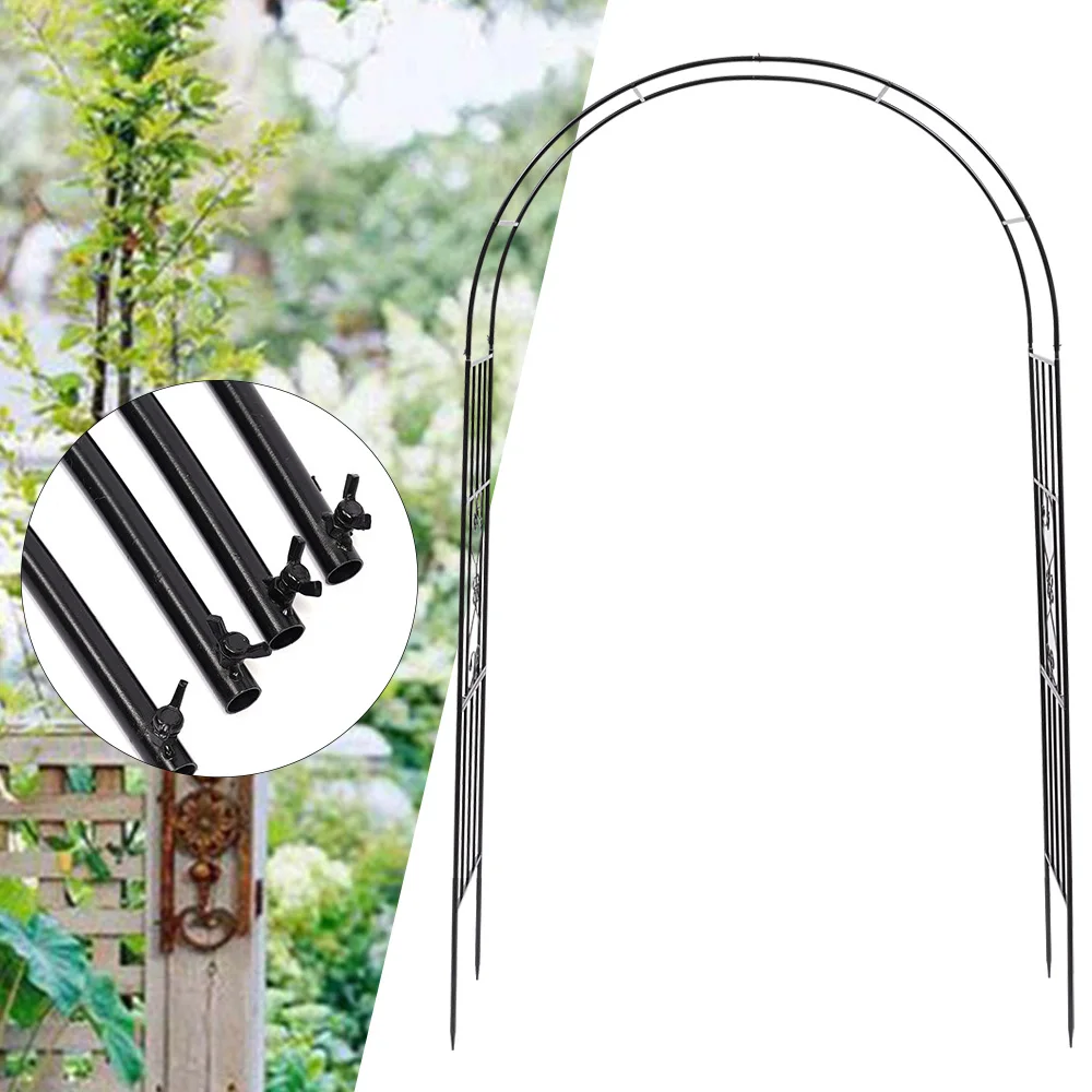 

Metal Arch Climbing Plants Trellis Archway Wedding Outdoor Garden Lawn Backyard Patio Decoration Black