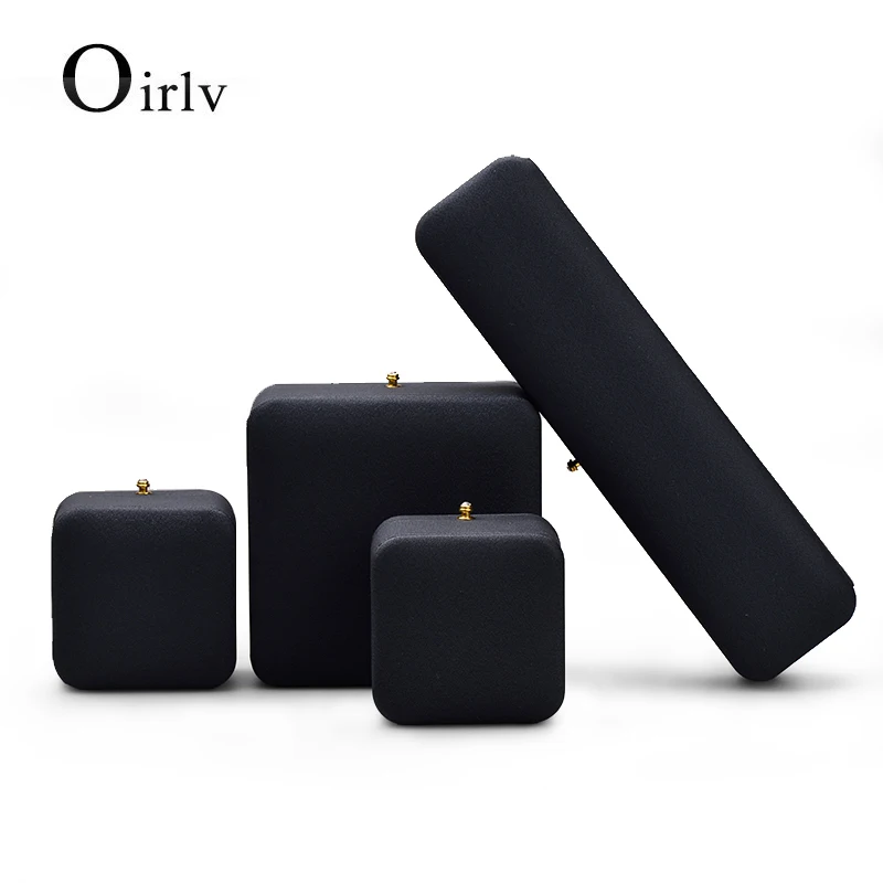 Oirlv Jewelry Box With Diamond Decoration Snap Fastener Diamond Decorative Ring Box For Wedding Necklace Present Bracelet Box