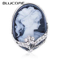 blucome vintage three dimensional beauty shape brooch womens brooch for coat suit bag pins casual jewelry new year gift badage