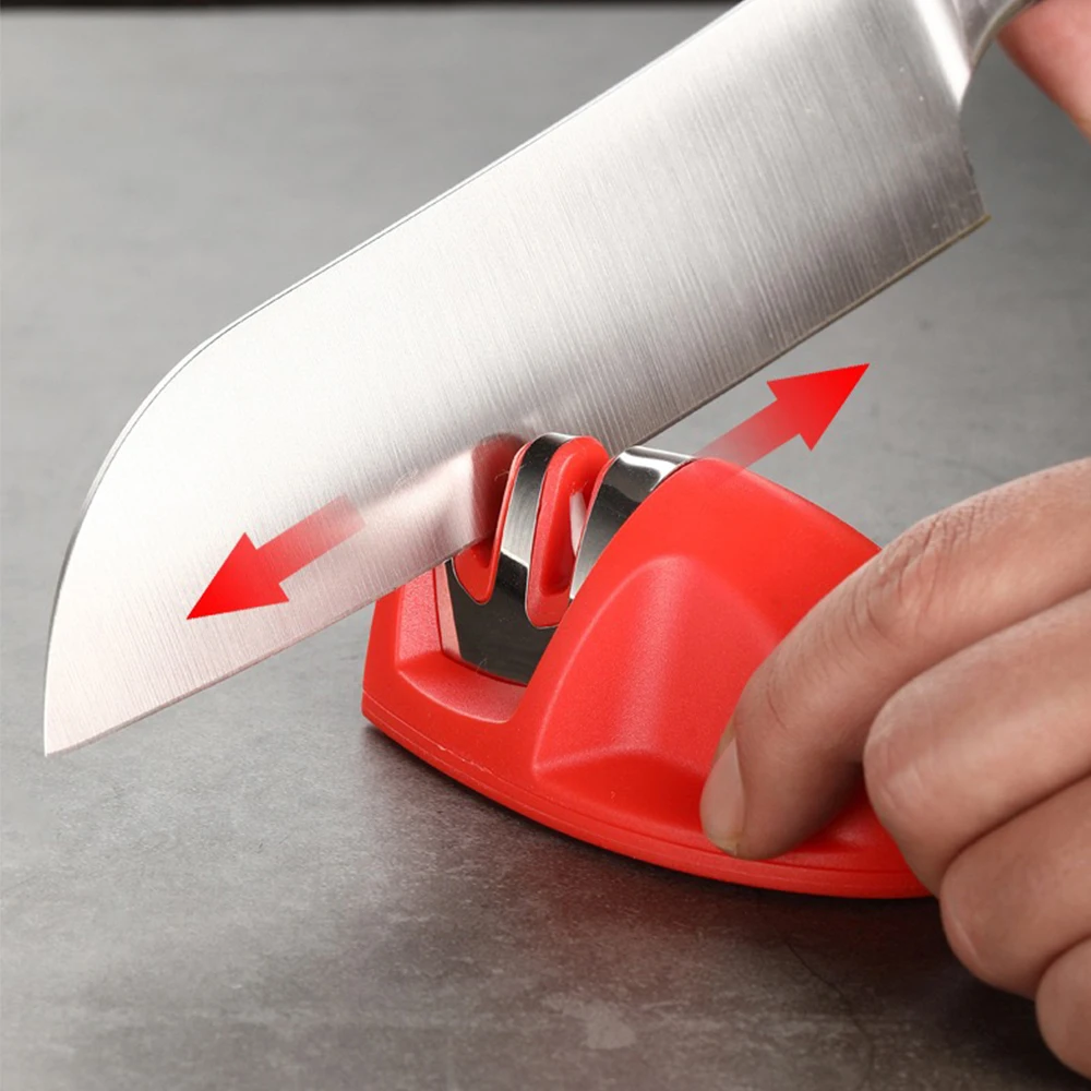 

Knife Sharpener 2 Stages Knife Sharpening stone Grindstone Whetstone Grinder Household Diamond And Ceramic Stages Anti-slip Base