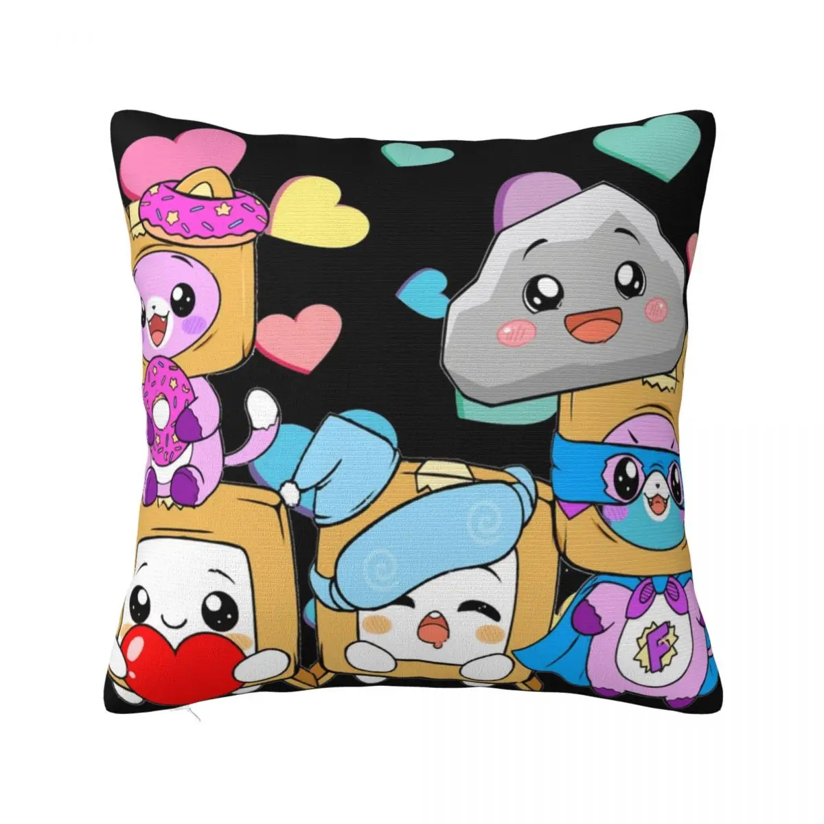 

Foxy And Boxy Lankybox Pillowcase Soft Polyester Cushion Cover Decorations for Kids Gifts Throw Pillow Case Cover Home 18"