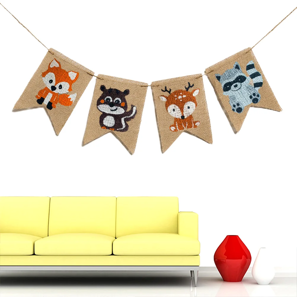 

1 Pc Burlap Banner About 2M Party Decoration Supplies Flag for Kids Party Home School