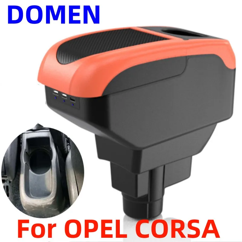 

NEW For OPEL CORSA Armrest Box Original dedicated central armrest box modification accessories Large Space Dual Layer USB