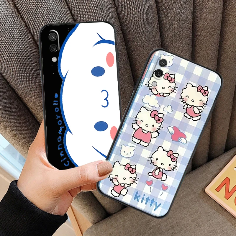 

Fashion Hello Kitty Cartoon For Xiaomi Redmi 7 7A 8 8A 7 Note 7 8 2021 Pro 8T Phone Case Soft Carcasa Black Back Coque