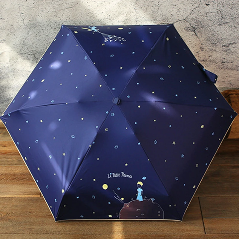 

New Quality Mini Pocket Umbrella Women Sunny and Rainy Mini Fashion Folding Umbrellas The Little Prince Umbrella For Kids Travel