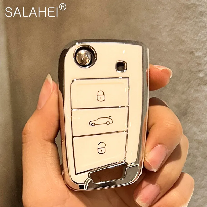 

Full Cover Soft TPU Car Key Case For Volkswagen VW Golf7 Mk7 Seat Ibiza Leon FR 2 Altea Aztec For Skoda Octavia Auto Accessories