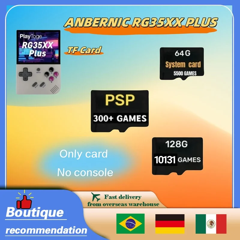 Для ANBERNIC RG35XX PLUS PSP Games Игровая консоль Предварительная установка Ретро-игры Карта