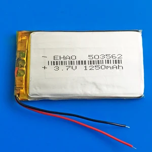 3.7V 1250mAh Lipo Polymer Lithium Rechargeable Battery For GPS PDA DVD Bluetooth Recorder E-book Camera 503562 5*35*62mm