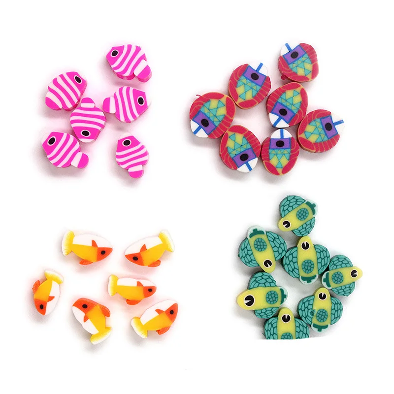 20/50 шт форма рыбы животных Полимерная глина разделительные бусины для самостоятельного изготовления ювелирных изделий браслет брелок аксессуары для рукоделия