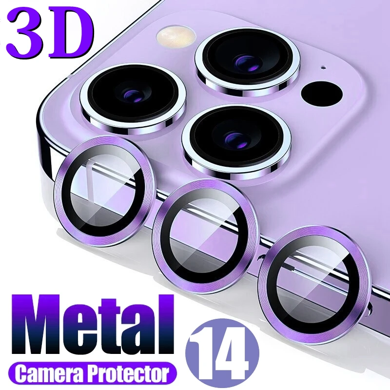 

3D Metal Diamond Camera Lens Protector for IPhone 14 Pro Max 14Plus Luminous Lens Protective Glass for iPhone 11 12 13 PRO MAX