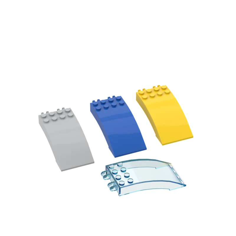 

10PCS Replaceable Assembles Particles Compatible 46413 4X8X2 Curved Building Blocks DIY Bricks Parts Toys