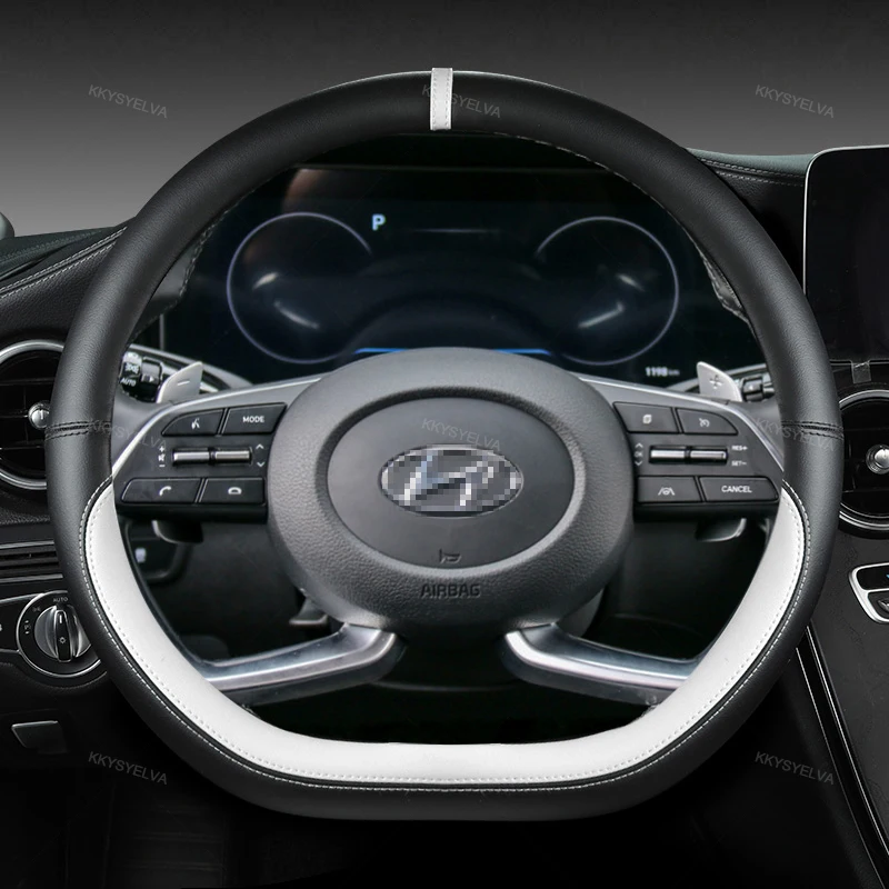 

Для Hyundai Tucson IX35 2021 NX4 Elantra 7th Sonata 10th 2020 2021 из искусственной кожи D Shape чехол рулевого колеса автомобиля Auto Accessories