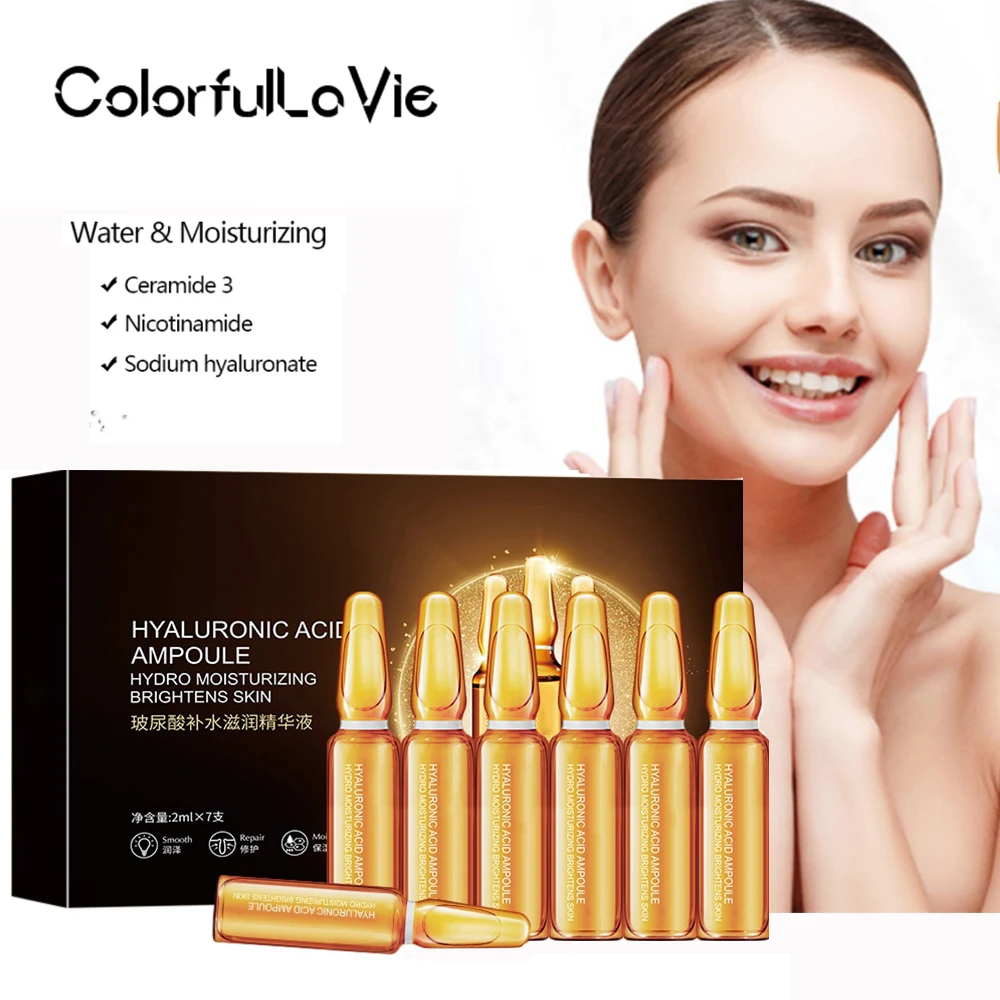 Ampoule Serum Hyaluronic Acid+Vitamin C+24K Gold Retinol +Q10+Ceramide Anti-Aging Wrinkle Facial Serum Wholesale