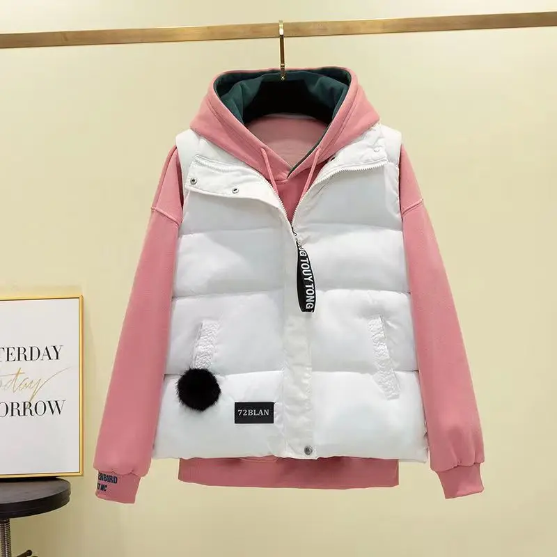 2023 autumn and winter cotton vest Korean version thickened cotton suit vest coat vest clip