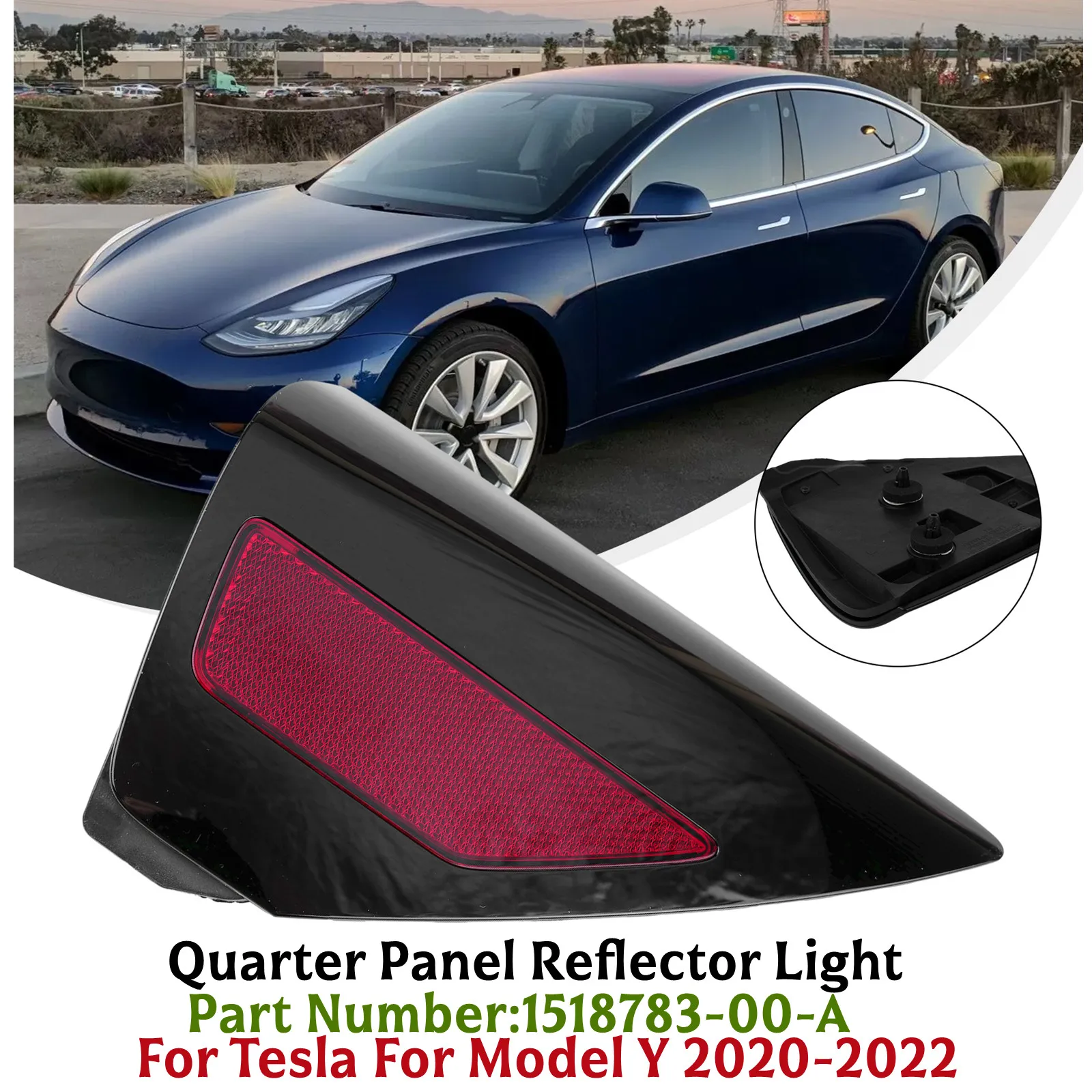 

Правый отражатель заднего четверти панели 1518783 -00-A 2020-2022 для Tesla Model 3 Y 2020-2022 Детали отражателя четвертипа панели