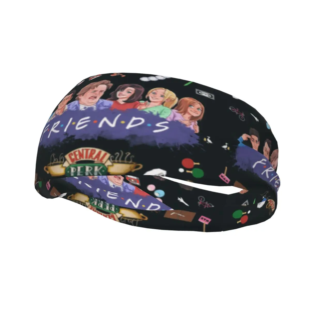 

Cartoon Friends TV Show Sweatband Wide Running Sweat Headbands Headwear Central Perk Head Sweat Bandages Fitness Hairband