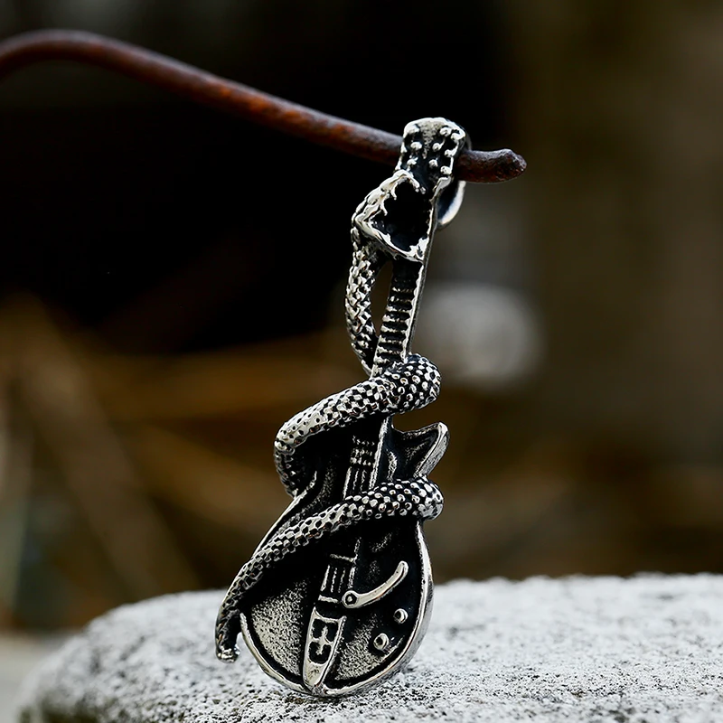 Кулон в виде змеи от BEIER кулон гитары из нержавеющей стали стиле панк и хип-хоп