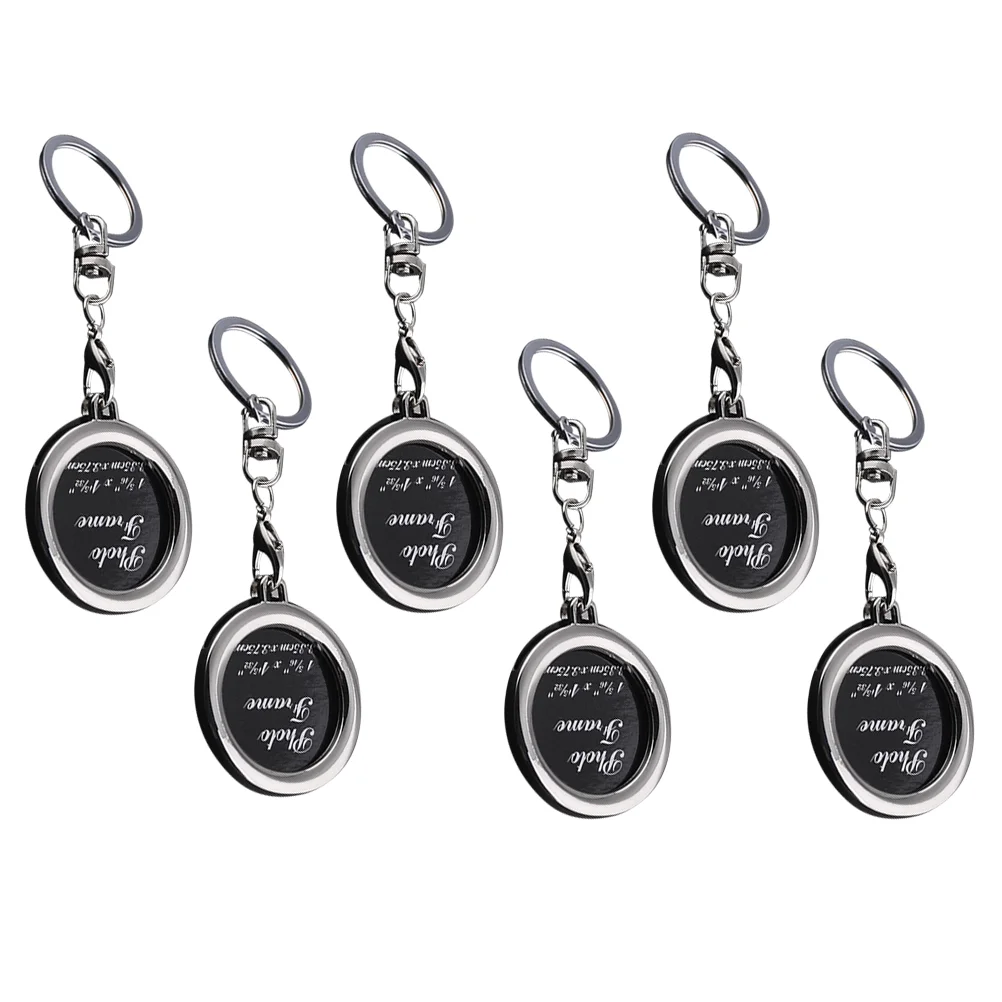 

Keychain Photo Frame Picture Key Insert Keyring Mini Holder Blank Personalized Rings Charm Keychains Keyrings Set Pictures