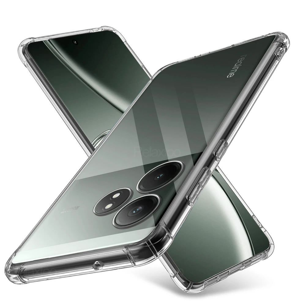 Защитный противоударный чехол для камеры Realme GT 6 T GT6T 5G прозрачный мягкий из ТПУ