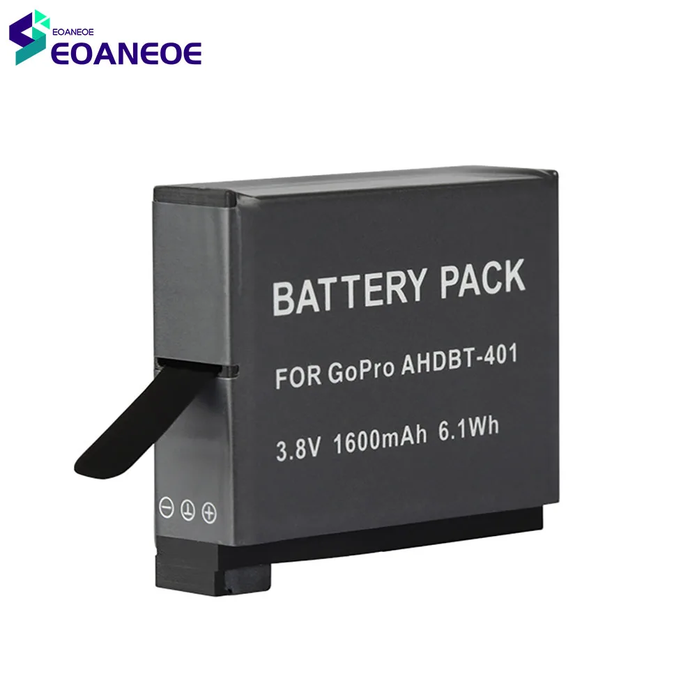 Новинка 2022, 3,8 в, 1600 мА · ч, Вт-ч, литиевая батарея для цифровой камеры, литий-ионные батареи, комплект батарей для Gopro4 AHDBT-401