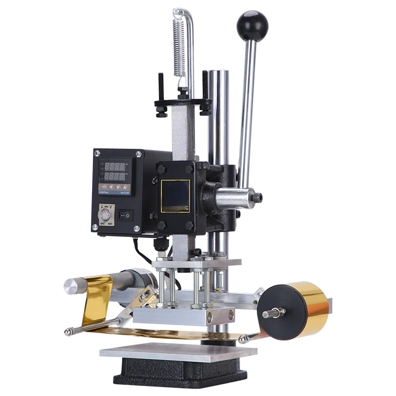 

paper roll hot stamping machine, manual heat pressing machine, leather printing machine, trademark press mark stamping machine
