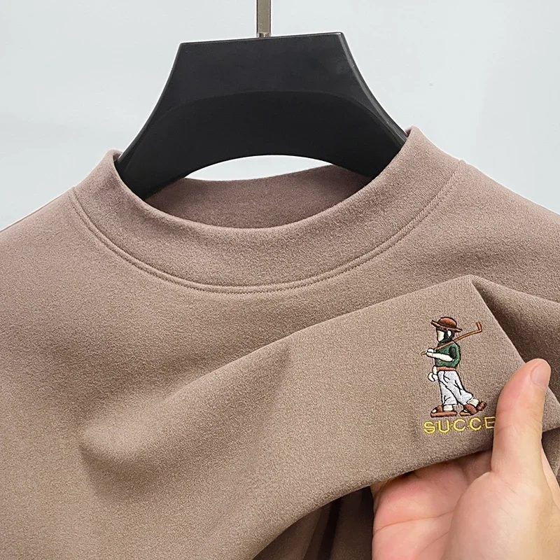 Утепленная Мужская нижняя рубашка с вышивкой для подростков бархатная короткая