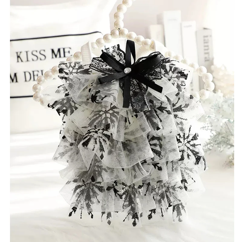 

Новинка весна-лето 2023 одежда для щенков модное повседневное черно-белое кружевное платье принцессы на бретельках для маленьких и средних собак чихуахуа