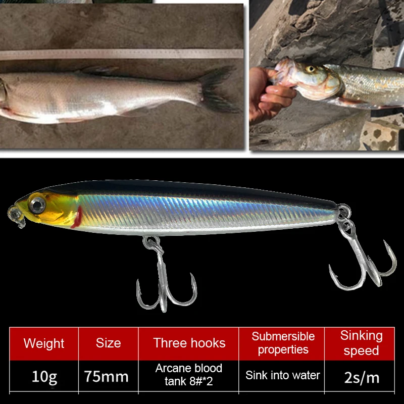 

1pc Pencil Sinking Fishing Lure Weights Saltwater Lures Fish Bait Lure 10/14/18/24g Fishing Tackle Fishing Accessories