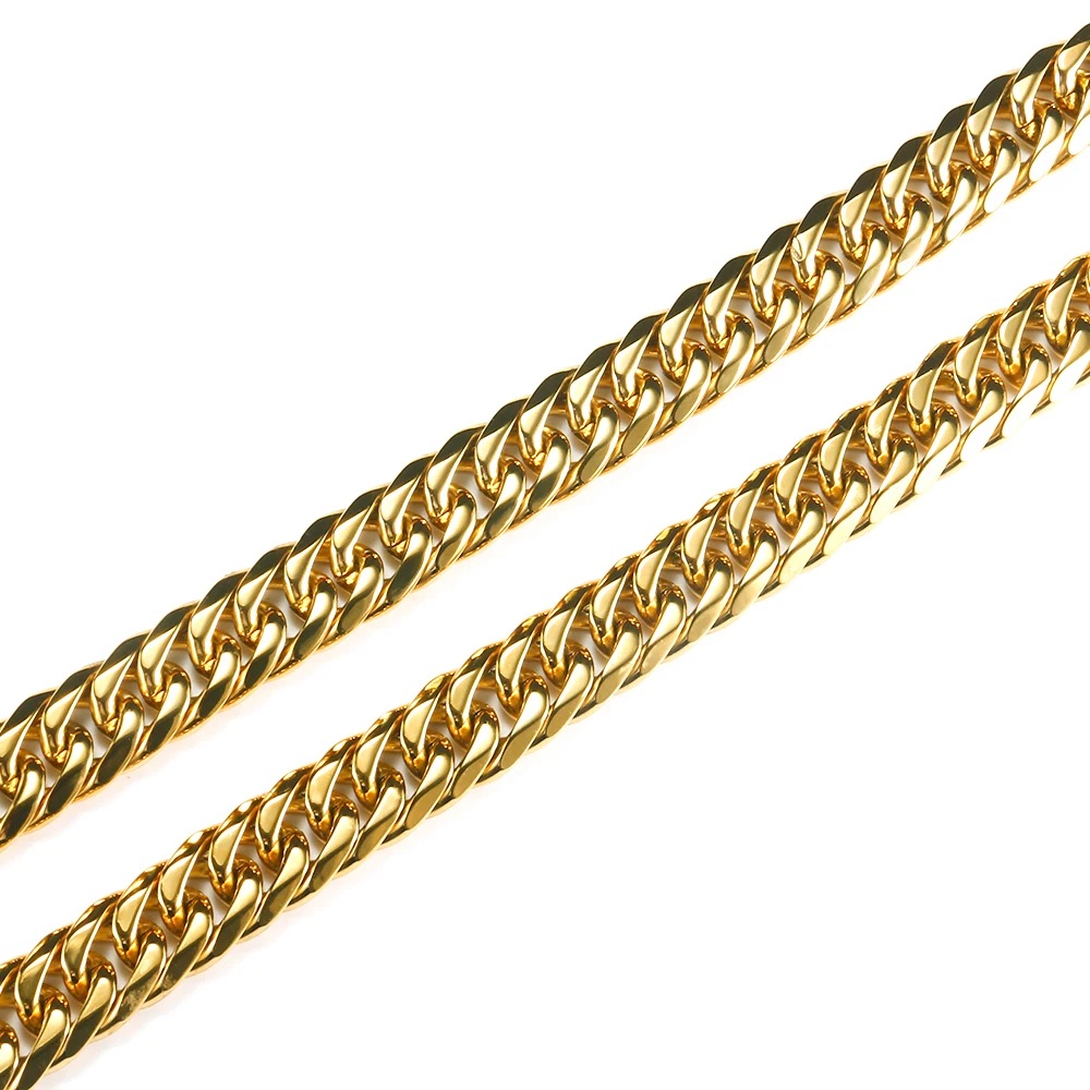 316L Stainless Steel Hip Hop Cuban Chains for Men Women Fashion Curb Cuban Link Chain Necklaces Gold Silver Fashion Jewelry