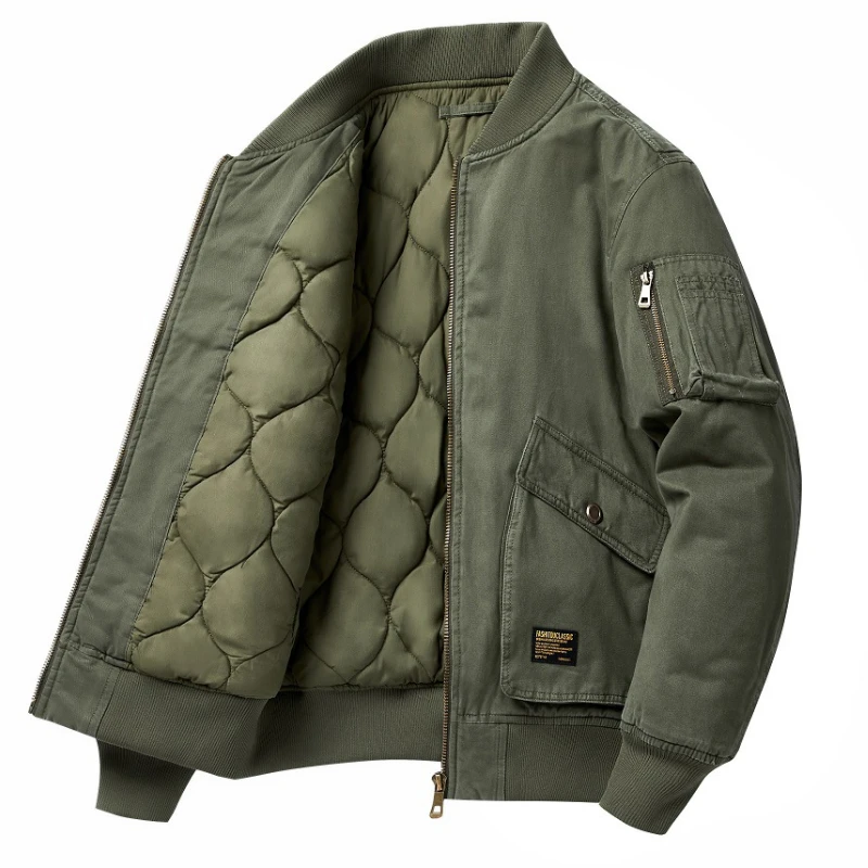 Winter Men's Jackets Military Tactical Jackets Multi-pocket Cotton Windbreaker Overcoat Motorcycle Jacket Stand-up Collar Slim