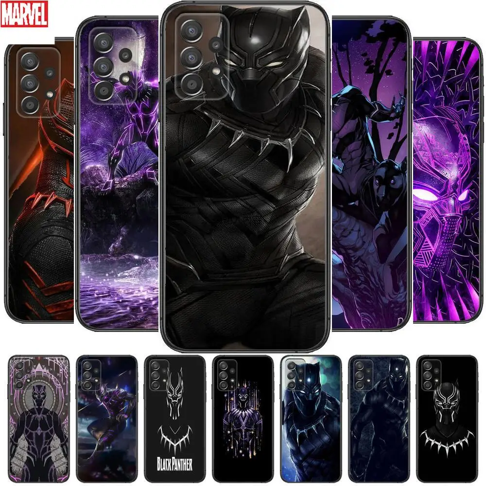 

For Samsung Galaxy A70 A50 A51 A71 A52 A40 A30 A31 A90 A20E 5G a20s Phone Case Black Cover Marvel Black Panther