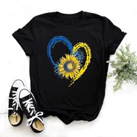 cool ukraine flag sunflower vintage ukrainian lovers ukraine print women graphic t shirt summer y2k top casual t shirt