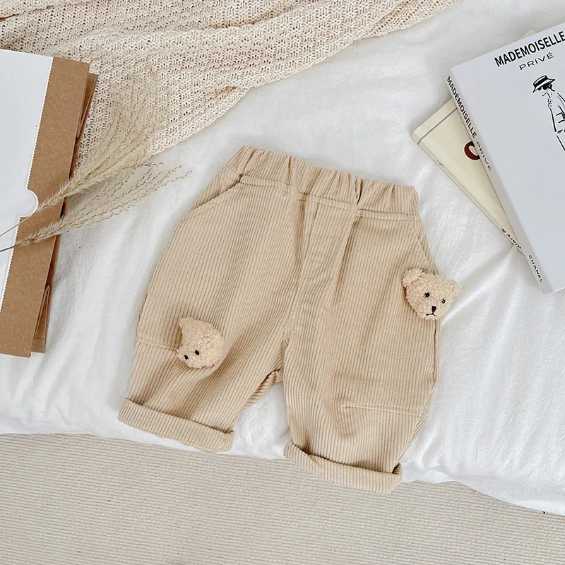 

Милые дизайнерские брюки Jlong с мультяшным медведем, стильные широкие брюки для малышей, мальчиков и девочек от 0 до 30 месяцев